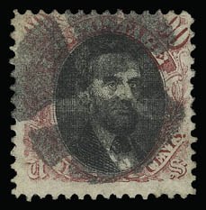 Sale 930, Lot 1955, 1869 Pictorial Issue (Scott 112-122), 90c Carmine & Black (122) Sale 930, Lot 1955, 1869 Pictorial Issue (Scott 112-122)