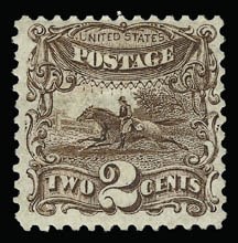 Sale 930, Lot 1960, 1875 Re-Issue of 1869 Pictorial Issue (Scott 123-133), 2c Brown, Re-Issue (124) Sale 930, Lot 1960, 1875 Re-Issue of 1869 Pictorial Issue (Scott 123-133)