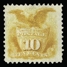 Sale 930, Lot 1970, 1875 Re-Issue of 1869 Pictorial Issue (Scott 123-133), 10c Yellow, Re-Issue (127) Sale 930, Lot 1970, 1875 Re-Issue of 1869 Pictorial Issue (Scott 123-133)