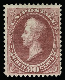 Sale 930, Lot 2021, 1870-71 National Bank Note Co. Ungrilled Issue (Scott 145-155), 90c Carmine (155) Sale 930, Lot 2021, 1870-71 National Bank Note Co. Ungrilled Issue (Scott 145-155)