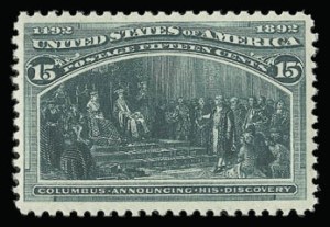 Sale 930, Lot 2164, 1893 Columbian Issue (Scott 230-245), 15c Columbian (238) Sale 930, Lot 2164, 1893 Columbian Issue (Scott 230-245)