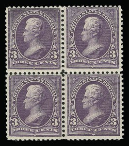 Sale 930, Lot 2227, 1894 Unwatermarked Bureau Issue (Scott 246-263), 3c Purple (253) Sale 930, Lot 2227, 1894 Unwatermarked Bureau Issue (Scott 246-263)