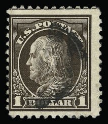 Sale 930, Lot 2626, 1917-19 Issues (Scott 481-524), $1.00 Deep Brown (518b) Sale 930, Lot 2626, 1917-19 Issues (Scott 481-524)