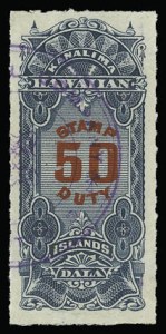 Sale 930, Lot 3107, Hawaii, 1877, $50.00 Slate Blue & Carmine (R6) Sale 930, Lot 3107, Hawaii