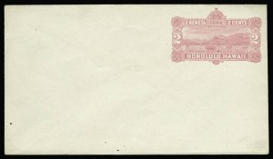 Sale 930, Lot 3109, Hawaii, 1884, 2c Rose entire, Blue Inside (U6) Sale 930, Lot 3109, Hawaii
