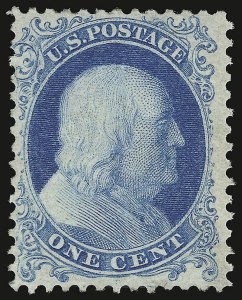 Sale 938, Lot 1097, 1875 Reprint of 1857-60 Issue, 1c Bright Blue, Reprint (40) Sale 938, Lot 1097, 1875 Reprint of 1857-60 Issue