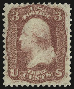 Sale 938, Lot 1110, 1861-66 Issue, 3c Brown Rose, First Design (56) Sale 938, Lot 1110, 1861-66 Issue