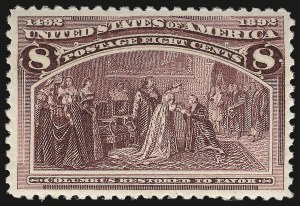 Sale 938, Lot 1377, 1893 Columbian Issue, 8c Columbian (236) Sale 938, Lot 1377, 1893 Columbian Issue
