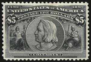 Sale 938, Lot 1406, 1893 Columbian Issue, $5.00 Columbian (245) Sale 938, Lot 1406, 1893 Columbian Issue