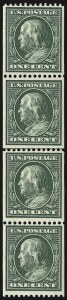 Sale 938, Lot 1540, 1908-09 Washington-Franklin Issues (Scott 331 thru 356), 1c Green, Coil (348) Sale 938, Lot 1540, 1908-09 Washington-Franklin Issues (Scott 331 thru 356)