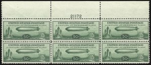 Sale 938, Lot 1829, Air Post, 50c Chicago Zeppelin (C18) Sale 938, Lot 1829, Air Post