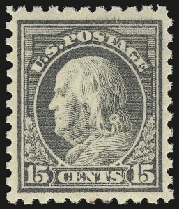 Sale 941, Lot 1292, 1912-23 Issues (Scott 405 to 461), 15c Gray (437) Sale 941, Lot 1292, 1912-23 Issues (Scott 405 to 461)