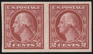 Sale 946, Lot 1082, 1913-15 Washington-Franklin Issues (Scott 424-461), 2c Carmine, Ty. I, Imperforate Coil (459) Sale 946, Lot 1082, 1913-15 Washington-Franklin Issues (Scott 424-461)