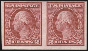 Sale 946, Lot 1083, 1913-15 Washington-Franklin Issues (Scott 424-461), 2c Carmine, Ty. I, Imperforate Coil (459) Sale 946, Lot 1083, 1913-15 Washington-Franklin Issues (Scott 424-461)