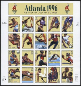 Sale 946, Lot 1303, 1925 and Later Issues (Scott 622-later), 32c 1996 Summer Olympics, Se-Tenant Pane of 20, Imperforate (3068u) Sale 946, Lot 1303, 1925 and Later Issues (Scott 622-later)