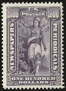 Sale 946, Lot 1467, Newspapers and Periodicals, 1c-$100.00 1895 Watermarked Issue (PR114-PR125) Sale 946, Lot 1467, Newspapers and Periodicals