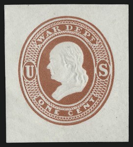 Sale 946, Lot 1523, Postal Stationery, 1c Vermilion on White (UO30) Sale 946, Lot 1523, Postal Stationery