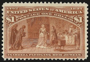 Sale 946, Lot 695, 1893 Columbian Issue (Scott 230-245), $1.00 Columbian (241) Sale 946, Lot 695, 1893 Columbian Issue (Scott 230-245)