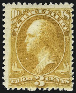 Sale 953, Lot 1624, Officials, 3c Agriculture, Soft Paper (O95) Sale 953, Lot 1624, Officials