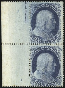Sale 953, Lot 183, 1857-60 Issue (Scott 18-39)