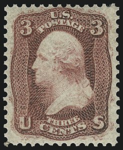 Sale 953, Lot 296, 1861-66 Issue (Scott 56-78), 3c Brown Rose, First Design (56) Sale 953, Lot 296, 1861-66 Issue (Scott 56-78)