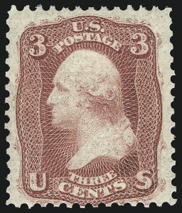Sale 953, Lot 297, 1861-66 Issue (Scott 56-78), 3c Brown Rose, First Design (56) Sale 953, Lot 297, 1861-66 Issue (Scott 56-78)