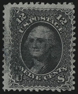 Sale 953, Lot 391, 1867-68 Grilled Issue (Scott 79-101), 12c Black, Z. Grill (85E) Sale 953, Lot 391, 1867-68 Grilled Issue (Scott 79-101)