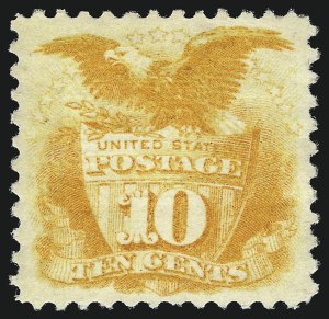 Sale 953, Lot 468, 1869 Pictorial Issue (Scott 112-122), 10c Yellow (116) Sale 953, Lot 468, 1869 Pictorial Issue (Scott 112-122)