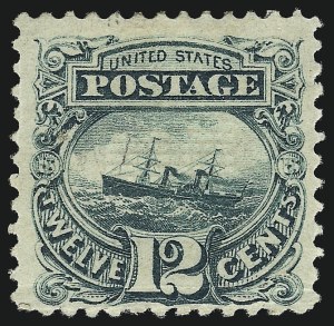 Sale 953, Lot 475, 1869 Pictorial Issue (Scott 112-122), 12c Green (117) Sale 953, Lot 475, 1869 Pictorial Issue (Scott 112-122)