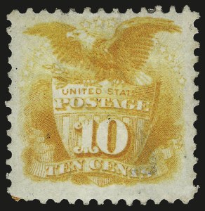 Sale 953, Lot 519, 1875 Re-Issue of 1869 Pictorial Issue (Scott 123-133a), 10c Yellow, Re-Issue (127) Sale 953, Lot 519, 1875 Re-Issue of 1869 Pictorial Issue (Scott 123-133a)