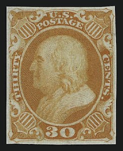 Sale 953, Lot 6, Essays, Proofs and Specimens, 30c Orange, Plate Proof on India (38P3) Sale 953, Lot 6, Essays, Proofs and Specimens