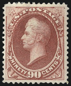 Sale 953, Lot 605, 1873 Continental Bank Note Co. Issue (Scott 156-166), 90c Rose Carmine (166) Sale 953, Lot 605, 1873 Continental Bank Note Co. Issue (Scott 156-166)