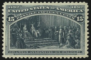 Sale Number 953, Lot Number 723, 1893 Columbian Issue (Scott 230-245) Sale Number 953, Lot Number 723, 1893 Columbian Issue (Scott 230-245)