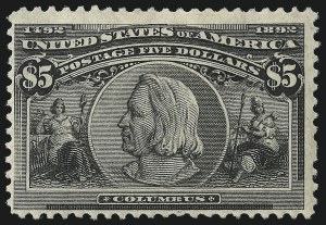 Sale 953, Lot 770, 1893 Columbian Issue (Scott 230-245), $5.00 Columbian (245) Sale 953, Lot 770, 1893 Columbian Issue (Scott 230-245)