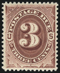 Sale 956, Lot 576, Postage Due, 3c Bright Claret (J24) Sale 956, Lot 576, Postage Due