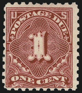 Sale 956, Lot 592, Postage Due, 1c Carmine Lake (J52) Sale 956, Lot 592, Postage Due