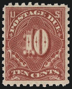 Sale 956, Lot 593, Postage Due, 10c Carmine Lake (J56) Sale 956, Lot 593, Postage Due