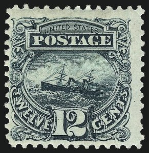 Sale 959, Lot 2332, 1875 Re-Issue of 1869 Pictorial Issue (Scott 123-133), 12c Green, Re-Issue (128) Sale 959, Lot 2332, 1875 Re-Issue of 1869 Pictorial Issue (Scott 123-133)