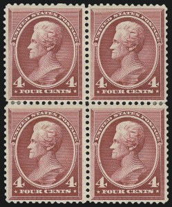 Sale 959, Lot 2459, 1887 American Bank Note Co. Issue (Scott 212-218), 4c Carmine (215) Sale 959, Lot 2459, 1887 American Bank Note Co. Issue (Scott 212-218)