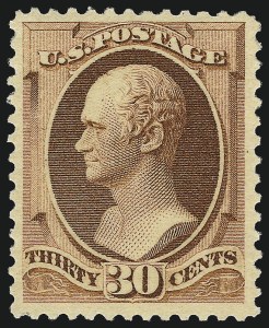 Sale 959, Lot 2462, 1887 American Bank Note Co. Issue (Scott 212-218), 30c Orange Brown (217) Sale 959, Lot 2462, 1887 American Bank Note Co. Issue (Scott 212-218)