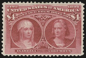 Sale 959, Lot 2544, 1893 Columbian Issue (Scott 230-245), $4.00 Columbian (244) Sale 959, Lot 2544, 1893 Columbian Issue (Scott 230-245)