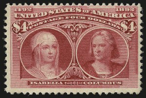 Sale 959, Lot 2549, 1893 Columbian Issue (Scott 230-245), $4.00 Columbian (244) Sale 959, Lot 2549, 1893 Columbian Issue (Scott 230-245)