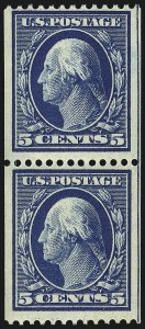 Sale 959, Lot 2765, 1908-10 Washington-Franklin Issues (Scott 331-356), 5c Blue, Coil (351) Sale 959, Lot 2765, 1908-10 Washington-Franklin Issues (Scott 331-356)