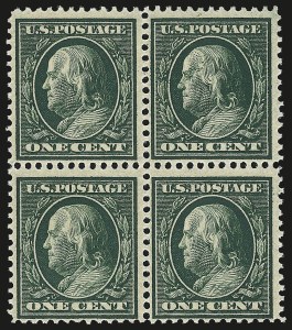 Sale 959, Lot 2772, 1909 Bluish Paper Issue (Scott 357-366), 1c Green, Bluish (357) Sale 959, Lot 2772, 1909 Bluish Paper Issue (Scott 357-366)