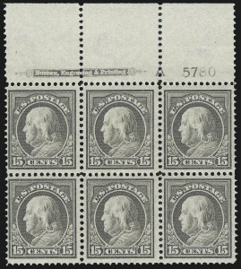 Sale 959, Lot 2856, 1912-14 Washington-Franklin Issue (Scott 405-423)