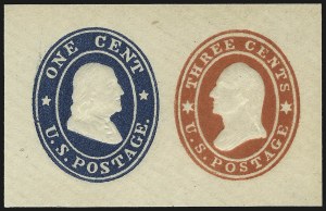 Sale 959, Lot 3252, Postal Stationery, 3c + 1c Red & Blue on White, Die 14 (U28) Sale 959, Lot 3252, Postal Stationery