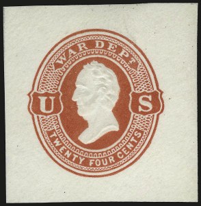 Sale 959, Lot 3256, Postal Stationery, 24c War, Vermilion on White (UO42) Sale 959, Lot 3256, Postal Stationery