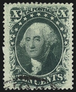 Sale 962, Lot 2290, 1857-60 Issue (Scott 18-39), 10c Green, Ty. V (35) Sale 962, Lot 2290, 1857-60 Issue (Scott 18-39)