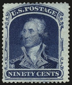 Sale 962, Lot 2297, 1857-60 Issue (Scott 18-39), 90c Blue (39) Sale 962, Lot 2297, 1857-60 Issue (Scott 18-39)