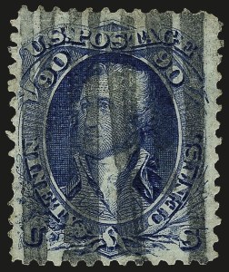Sale 962, Lot 2362, 1867-68 Grilled Issues (Scott 79-101), 90c Blue, F. Grill (101) Sale 962, Lot 2362, 1867-68 Grilled Issues (Scott 79-101)